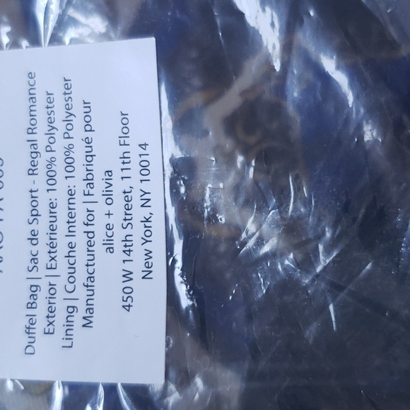 Alice + Olivia new canvas black blue gold duffle bag - Picture 7 of 7